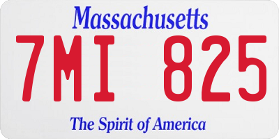 MA license plate 7MI825