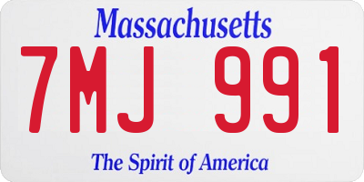 MA license plate 7MJ991