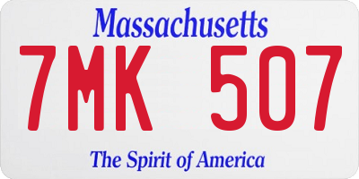 MA license plate 7MK507