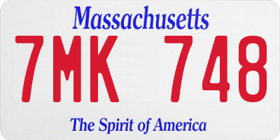 MA license plate 7MK748
