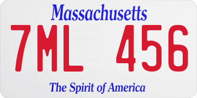 MA license plate 7ML456