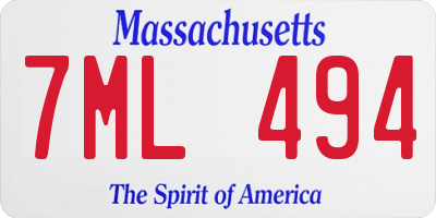MA license plate 7ML494