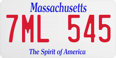 MA license plate 7ML545