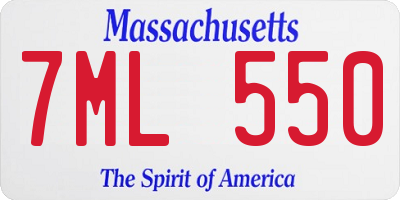 MA license plate 7ML550