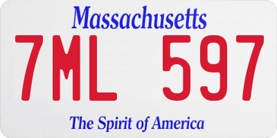 MA license plate 7ML597