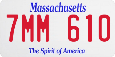 MA license plate 7MM610