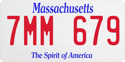MA license plate 7MM679