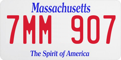 MA license plate 7MM907