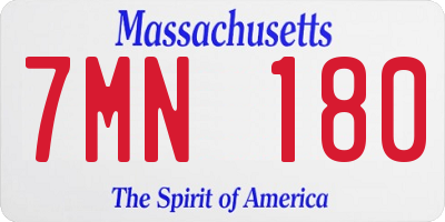 MA license plate 7MN180