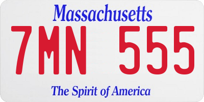 MA license plate 7MN555
