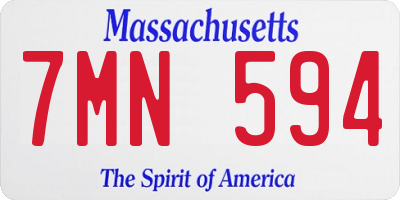 MA license plate 7MN594