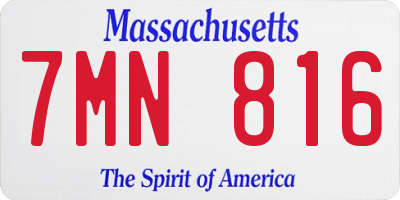 MA license plate 7MN816