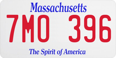 MA license plate 7MO396