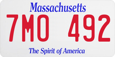 MA license plate 7MO492