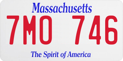 MA license plate 7MO746