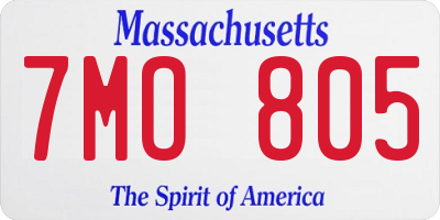 MA license plate 7MO805