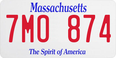 MA license plate 7MO874