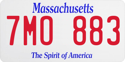MA license plate 7MO883