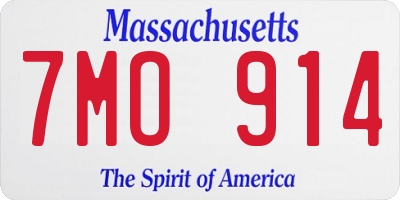 MA license plate 7MO914