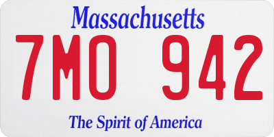MA license plate 7MO942