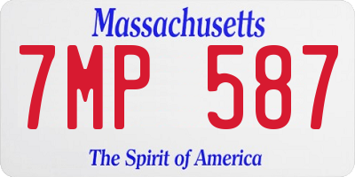 MA license plate 7MP587