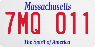 MA license plate 7MQ011