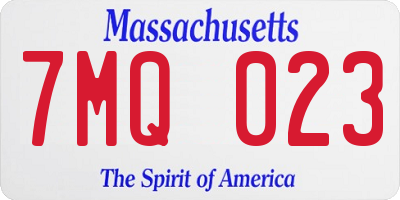 MA license plate 7MQ023