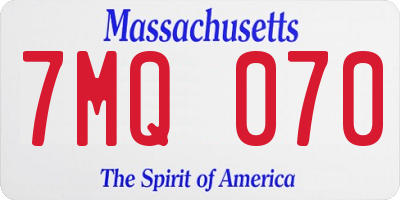 MA license plate 7MQ070