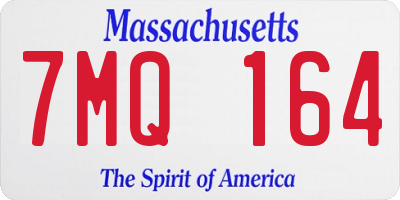 MA license plate 7MQ164