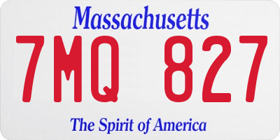 MA license plate 7MQ827