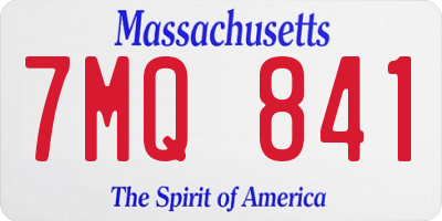 MA license plate 7MQ841