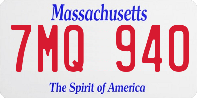 MA license plate 7MQ940
