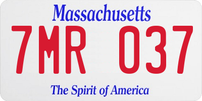 MA license plate 7MR037