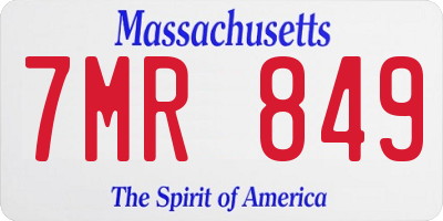MA license plate 7MR849