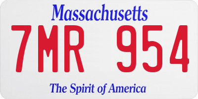 MA license plate 7MR954