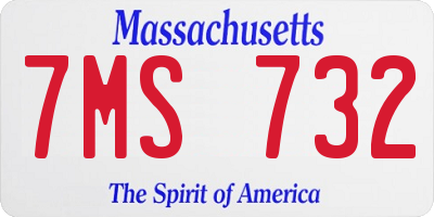 MA license plate 7MS732