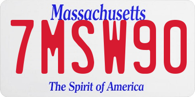 MA license plate 7MSW90