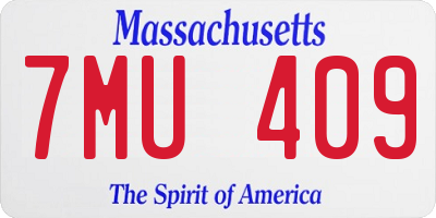 MA license plate 7MU409