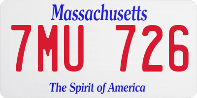 MA license plate 7MU726