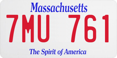 MA license plate 7MU761