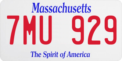 MA license plate 7MU929