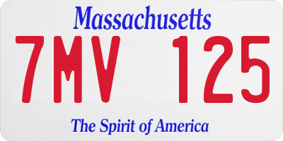 MA license plate 7MV125