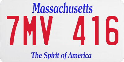 MA license plate 7MV416