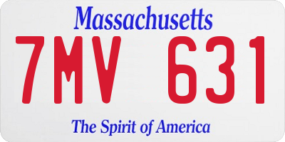 MA license plate 7MV631