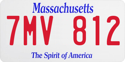 MA license plate 7MV812