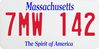 MA license plate 7MW142