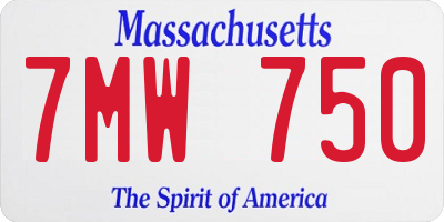 MA license plate 7MW750