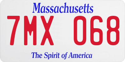 MA license plate 7MX068