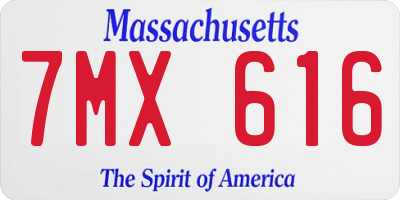 MA license plate 7MX616