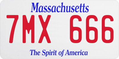 MA license plate 7MX666